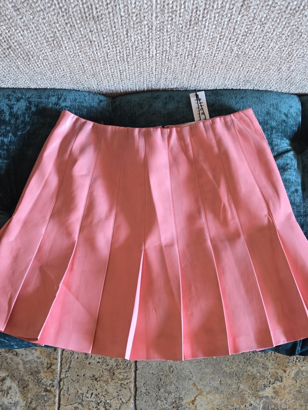 Alice + Olivia Pink Pleated Mini Skirt